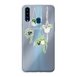 CaseCompany Hang In There: Samsung Galaxy A20s Transparant Hoesje