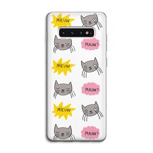 CaseCompany Meow: Samsung Galaxy S10 4G Transparant Hoesje