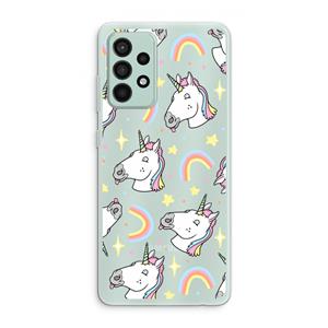CaseCompany Rainbow Unicorn: Samsung Galaxy A52s 5G Transparant Hoesje