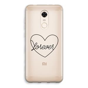 CaseCompany Forever heart black: Xiaomi Redmi 5 Transparant Hoesje