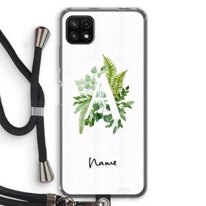 CaseCompany Green Brush: Samsung Galaxy A22 5G Transparant Hoesje met koord