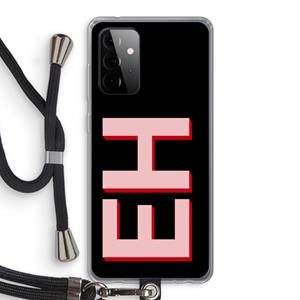 CaseCompany Monogram: Samsung Galaxy A72 5G Transparant Hoesje met koord
