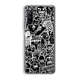 CaseCompany Vexx Black Mixtape: Sony Xperia 10 III Transparant Hoesje