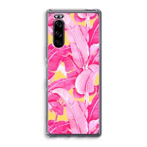 CaseCompany Pink Banana: Sony Xperia 5 Transparant Hoesje