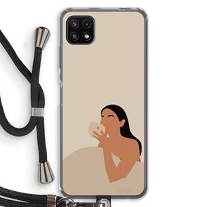 CaseCompany Fresh coffee: Samsung Galaxy A22 5G Transparant Hoesje met koord