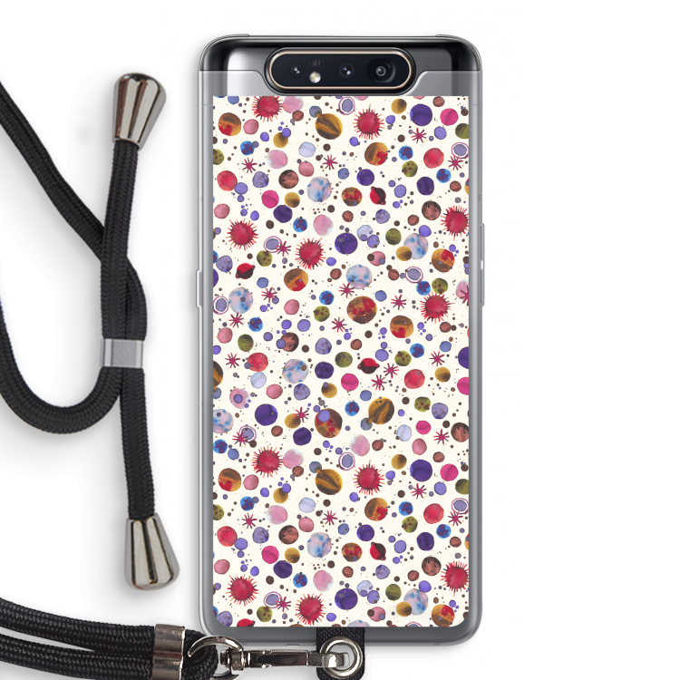 CaseCompany Planets Space: Samsung Galaxy A80 Transparant Hoesje met koord