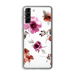 CaseCompany Geschilderde bloemen: Samsung Galaxy S21 Plus Transparant Hoesje