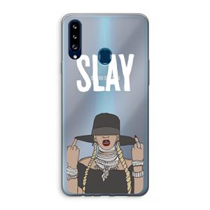 CaseCompany Slay All Day: Samsung Galaxy A20s Transparant Hoesje