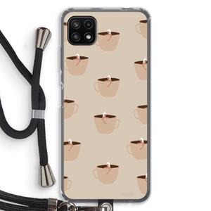 CaseCompany Morning coffee: Samsung Galaxy A22 5G Transparant Hoesje met koord