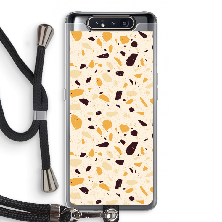 CaseCompany Terrazzo N°13: Samsung Galaxy A80 Transparant Hoesje met koord