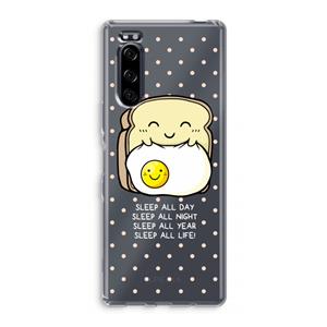 CaseCompany Sleep All Day: Sony Xperia 5 Transparant Hoesje