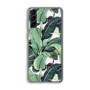 CaseCompany Bananenbladeren: Samsung Galaxy S21 Plus Transparant Hoesje