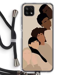 CaseCompany Sweet creatures: Samsung Galaxy A22 5G Transparant Hoesje met koord