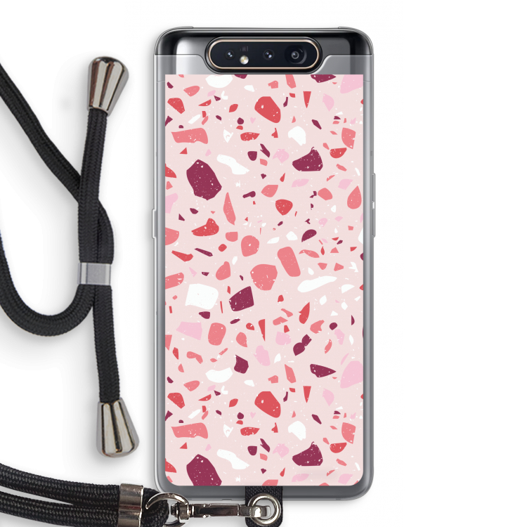 CaseCompany Terrazzo N°15: Samsung Galaxy A80 Transparant Hoesje met koord