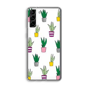 CaseCompany Sanseveria: Samsung Galaxy S21 Plus Transparant Hoesje