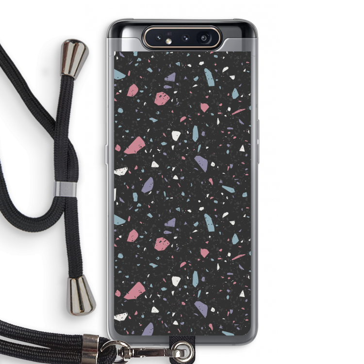 CaseCompany Terrazzo N°16: Samsung Galaxy A80 Transparant Hoesje met koord