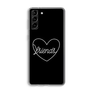 CaseCompany Friends heart black: Samsung Galaxy S21 Plus Transparant Hoesje