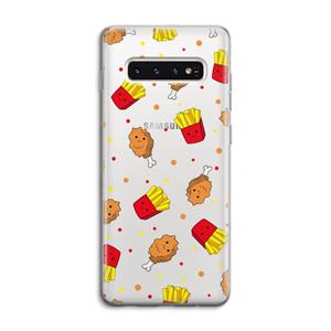 CaseCompany Chicken 'n Fries: Samsung Galaxy S10 4G Transparant Hoesje
