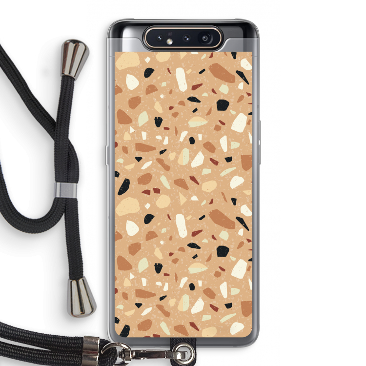 CaseCompany Terrazzo N°17: Samsung Galaxy A80 Transparant Hoesje met koord