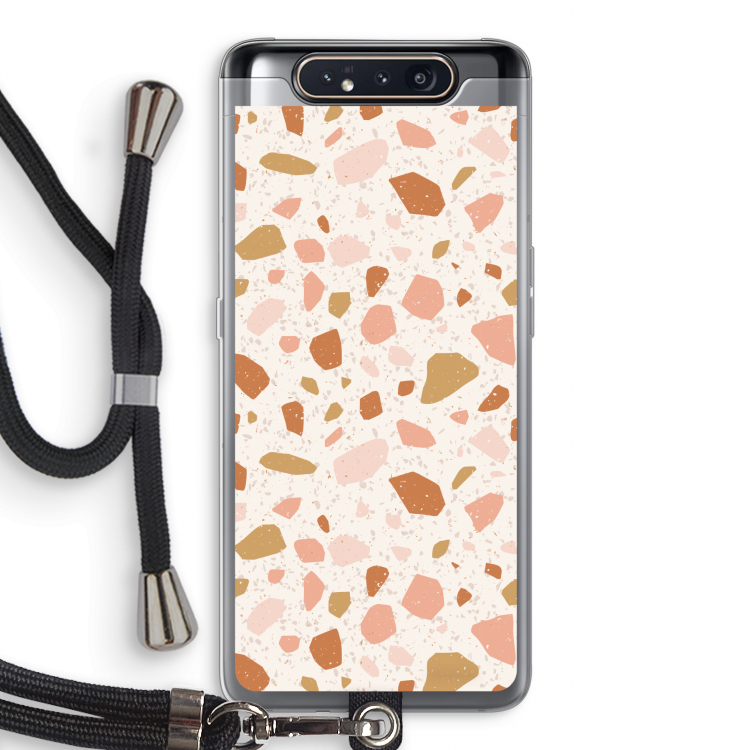 CaseCompany Terrazzo N°18: Samsung Galaxy A80 Transparant Hoesje met koord