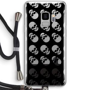 CaseCompany Musketon Skulls: Samsung Galaxy S9 Transparant Hoesje met koord