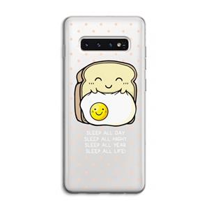 CaseCompany Sleep All Day: Samsung Galaxy S10 4G Transparant Hoesje