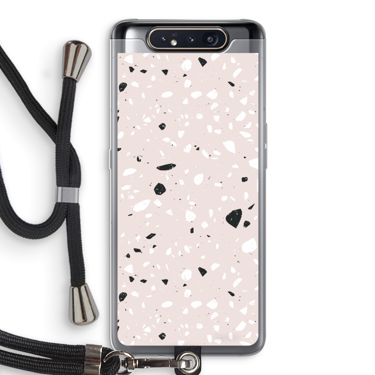 CaseCompany Terrazzo N°20: Samsung Galaxy A80 Transparant Hoesje met koord