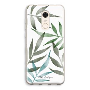 CaseCompany Tropical watercolor leaves: Xiaomi Redmi 5 Transparant Hoesje