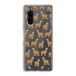 CaseCompany Alpacas: Sony Xperia 5 Transparant Hoesje