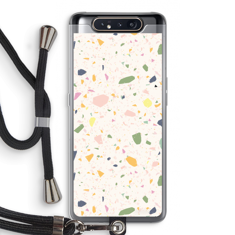 CaseCompany Terrazzo N°21: Samsung Galaxy A80 Transparant Hoesje met koord