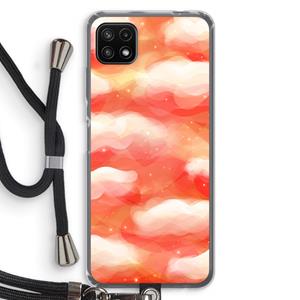 CaseCompany Lichte Wolken: Samsung Galaxy A22 5G Transparant Hoesje met koord