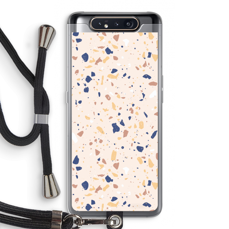 CaseCompany Terrazzo N°23: Samsung Galaxy A80 Transparant Hoesje met koord