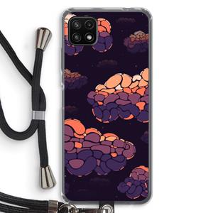 CaseCompany Patroon Wolken: Samsung Galaxy A22 5G Transparant Hoesje met koord