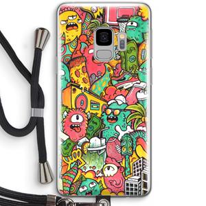 CaseCompany Vexx City: Samsung Galaxy S9 Transparant Hoesje met koord