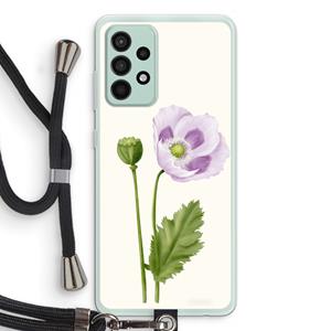 CaseCompany Purple poppy: Samsung Galaxy A52s 5G Transparant Hoesje met koord