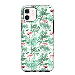 CaseCompany Flamingo bladeren: iPhone 12 mini Tough Case