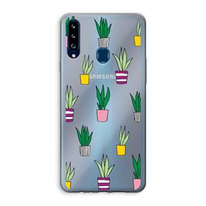 CaseCompany Sanseveria: Samsung Galaxy A20s Transparant Hoesje
