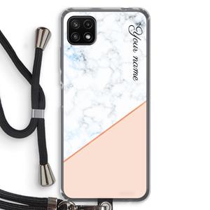 CaseCompany Marmer in stijl: Samsung Galaxy A22 5G Transparant Hoesje met koord