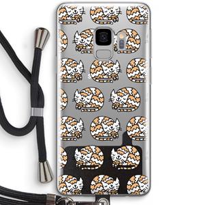 CaseCompany Slapende poes: Samsung Galaxy S9 Transparant Hoesje met koord