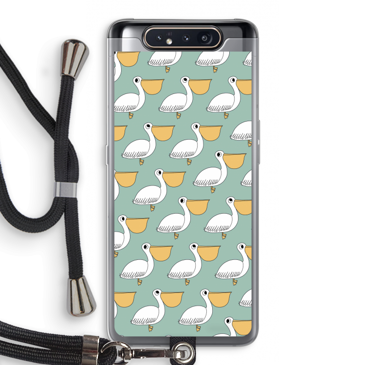 CaseCompany Pelican: Samsung Galaxy A80 Transparant Hoesje met koord