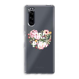 CaseCompany GRL PWR Flower: Sony Xperia 5 Transparant Hoesje