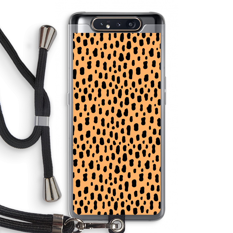 CaseCompany Panter: Samsung Galaxy A80 Transparant Hoesje met koord