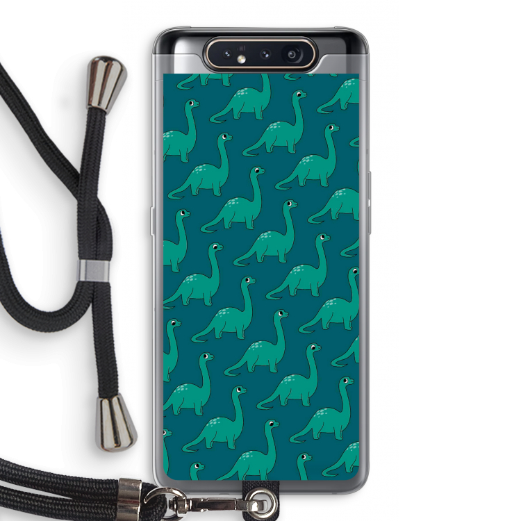 CaseCompany Diplodocus: Samsung Galaxy A80 Transparant Hoesje met koord