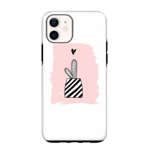 CaseCompany Zwart-wit cactus: iPhone 12 mini Tough Case