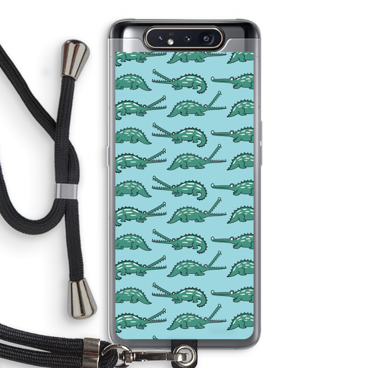 CaseCompany Kroko: Samsung Galaxy A80 Transparant Hoesje met koord