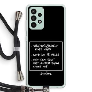 CaseCompany Mijn Motto's: Samsung Galaxy A52s 5G Transparant Hoesje met koord