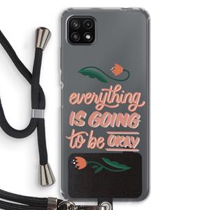 CaseCompany Optimistic flower girl: Samsung Galaxy A22 5G Transparant Hoesje met koord