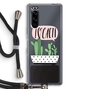 CaseCompany I love cacti: Sony Xperia 5 Transparant Hoesje met koord