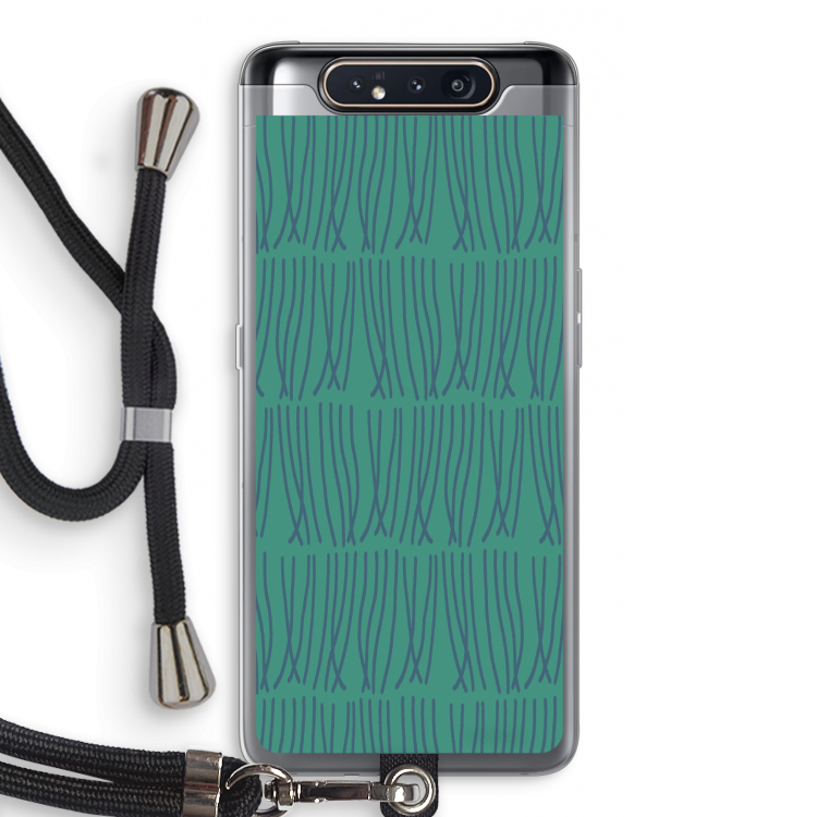CaseCompany Swirls: Samsung Galaxy A80 Transparant Hoesje met koord