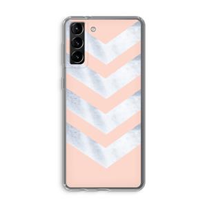 CaseCompany Marmeren pijlen: Samsung Galaxy S21 Plus Transparant Hoesje